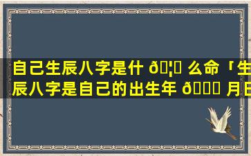 自己生辰八字是什 🦟 么命「生辰八字是自己的出生年 🐘 月日吗」